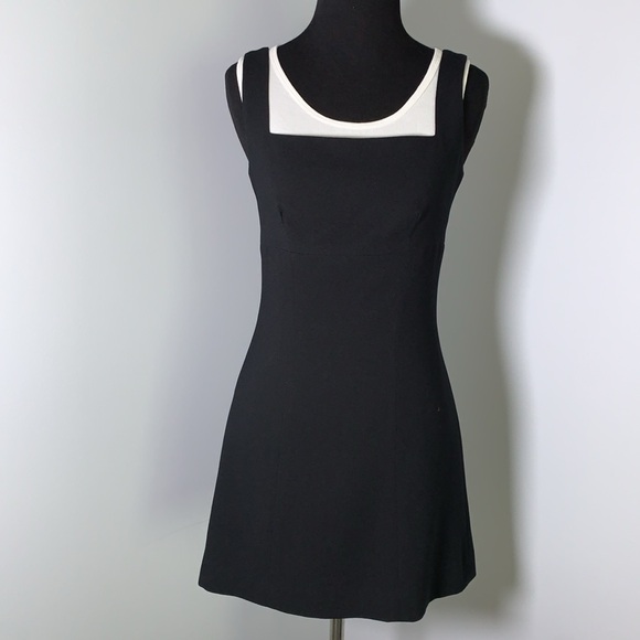 bebe Dresses & Skirts - Vintage Bebe Black LBD Mini Tank Dress, Square Neckline, Size 2